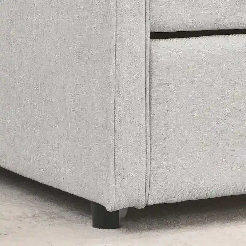 Lit de jour double avec lit gigogne double, revêtement rembourré