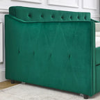 Lit de jour double avec lit gigogne double, revêtement rembourré