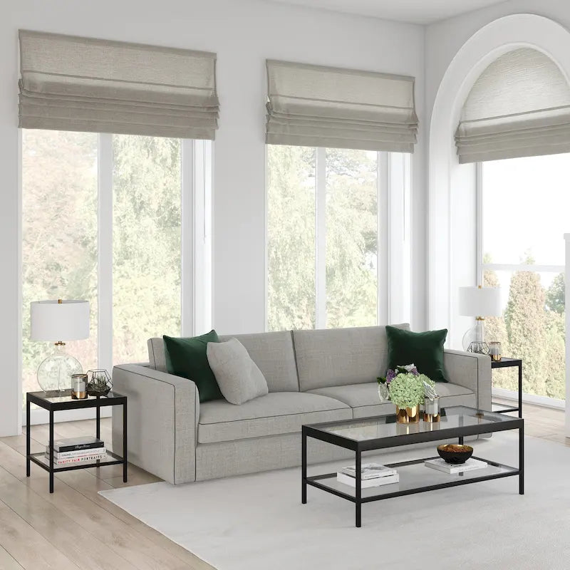 Table basse Alexis en métal et verre