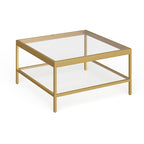 Table basse Alexis en métal et verre