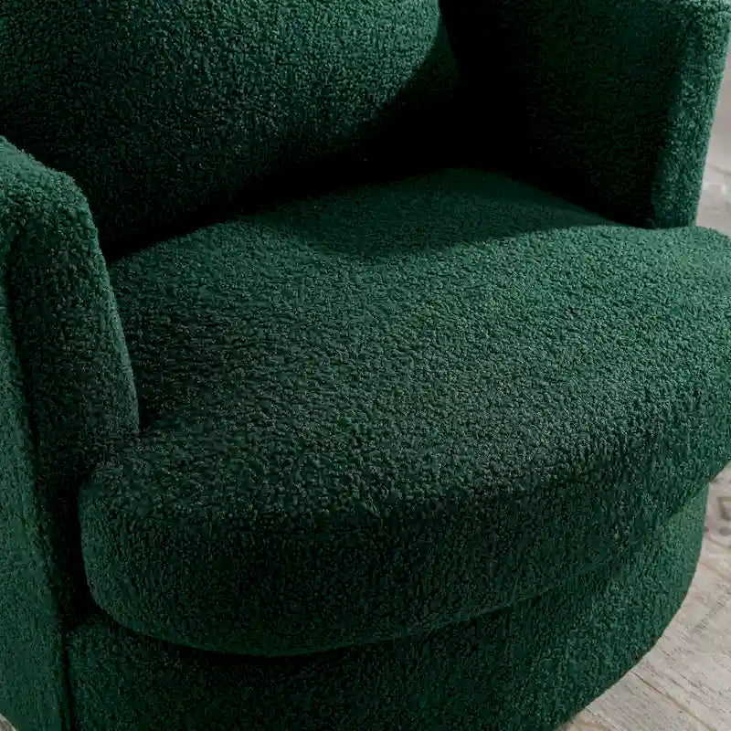 Fauteuil pivotant moderne rembourré en forme de tonneau pour salon