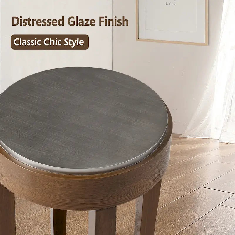 Table d'appoint ronde à 2 niveaux avec étagère COSIEST