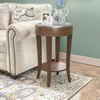 Table d'appoint ronde à 2 niveaux avec étagère COSIEST