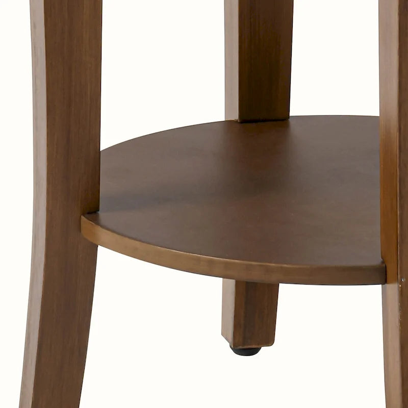 Table d'appoint ronde à 2 niveaux avec étagère COSIEST