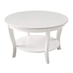 Table basse ronde American Heritage de Convenience Concepts avec étagère
