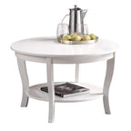 Table basse ronde American Heritage de Convenience Concepts avec étagère