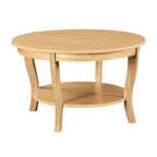Table basse ronde American Heritage de Convenience Concepts avec étagère