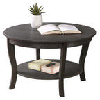 Table basse ronde American Heritage de Convenience Concepts avec étagère