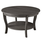 Table basse ronde American Heritage de Convenience Concepts avec étagère