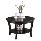 Table basse ronde American Heritage de Convenience Concepts avec étagère