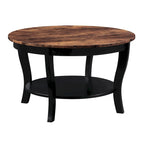 Table basse ronde American Heritage de Convenience Concepts avec étagère
