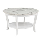 Table basse ronde American Heritage de Convenience Concepts avec étagère