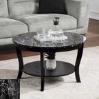 Table basse ronde American Heritage de Convenience Concepts avec étagère