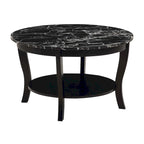 Table basse ronde American Heritage de Convenience Concepts avec étagère