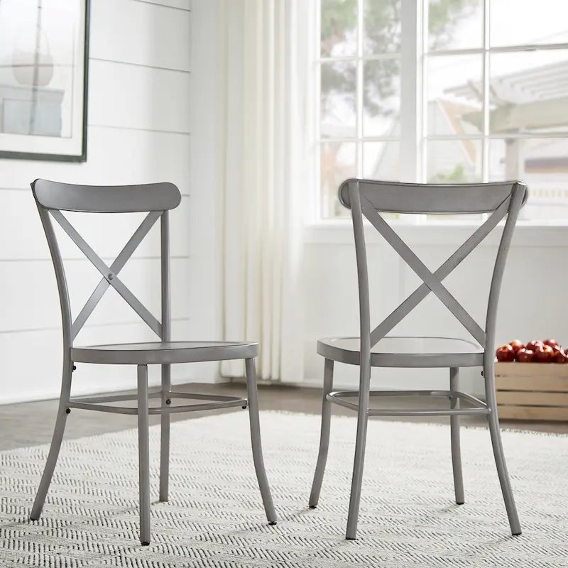 Chaises de salle à manger en métal Pompey (lot de 2) par iNSPIRE Q Classic
