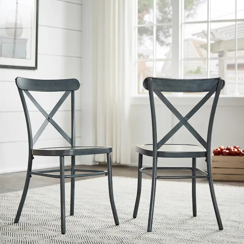 Chaises de salle à manger en métal Pompey (lot de 2) par iNSPIRE Q Classic
