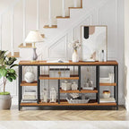 Console de canapé de 70,9 pouces avec rangement, table d'entrée à 3 niveaux pour couloir