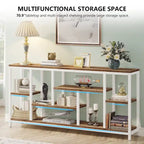 Console de canapé de 70,9 pouces avec rangement, table d'entrée à 3 niveaux pour couloir