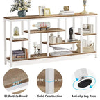 Console de canapé de 70,9 pouces avec rangement, table d'entrée à 3 niveaux pour couloir