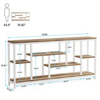 Console de canapé de 70,9 pouces avec rangement, table d'entrée à 3 niveaux pour couloir