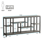 Console de canapé de 70,9 pouces avec rangement, table d'entrée à 3 niveaux pour couloir