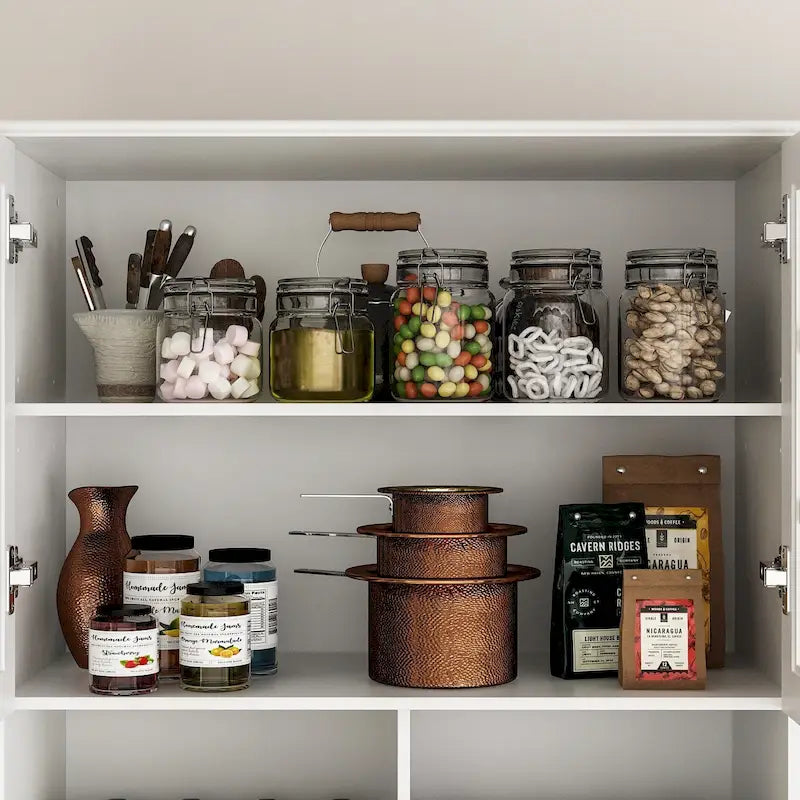 79Meuble de rangement garde-manger, portes vitrées, buffet, laqué