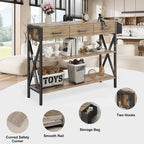 Console à 3 tiroirs, table d'entrée avec étagères de rangement à 3 niveaux