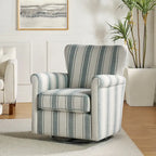 Fauteuil à bascule pivotant Georg en tissu floral confortable avec accoudoirs roulés par HULALA HOME
