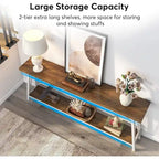 Table d'appoint étroite de 70,9 pouces de long à placer derrière un canapé dans une entrée