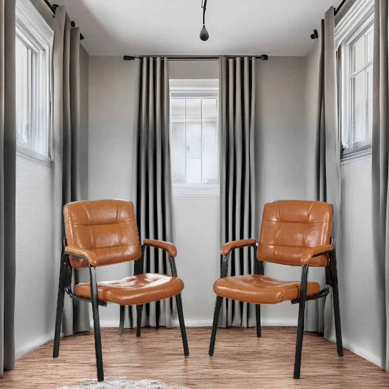 Fauteuils de direction en cuir haut de gamme avec accoudoirs rembourrés