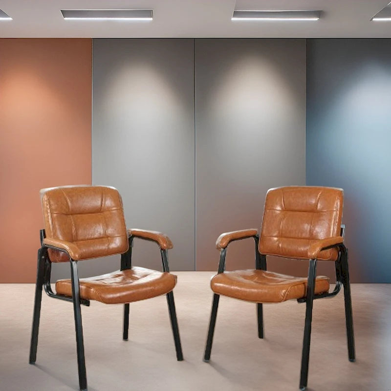 Fauteuils de direction en cuir haut de gamme avec accoudoirs rembourrés