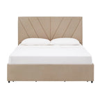 Lit plateforme de rangement avec tête de lit à profilés en V Arlert par iNSPIRE Q Modern