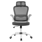 Chaise de bureau ergonomique à dossier haut en maille, idéale pour les petits travaux à domicile.