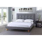 Carson Carrington Svinninge Mid-century Grey Upholstered Platform Bed