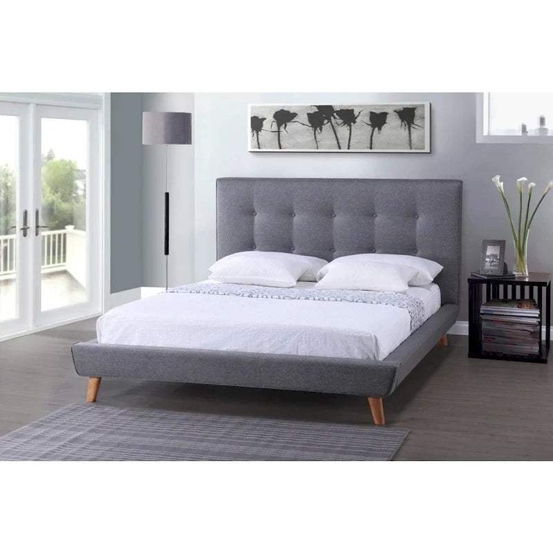Carson Carrington Svinninge Mid-century Grey Upholstered Platform Bed