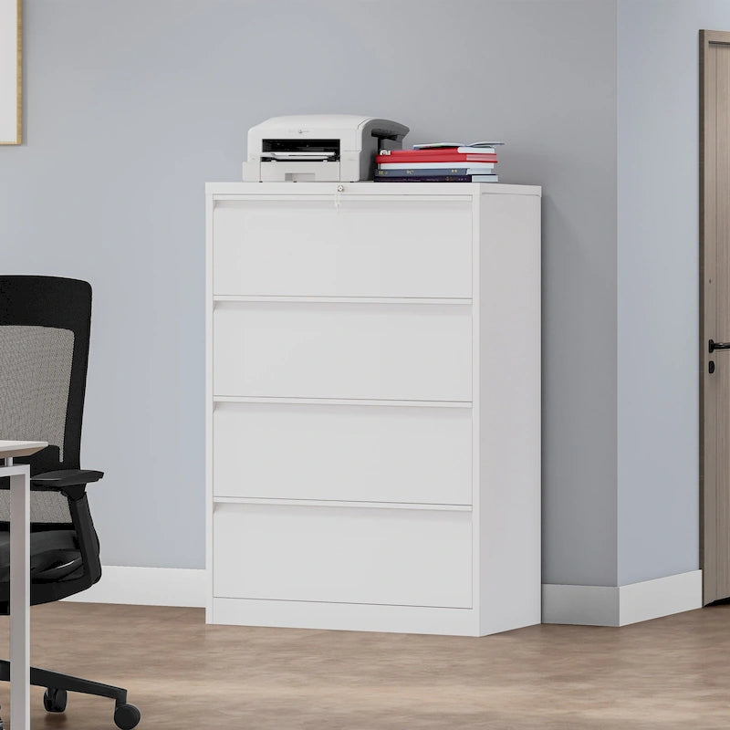 Classeur latéral en acier à 2/3/4 tiroirs verrouillables, 35 W, pour formats A4, Légal et Lettre