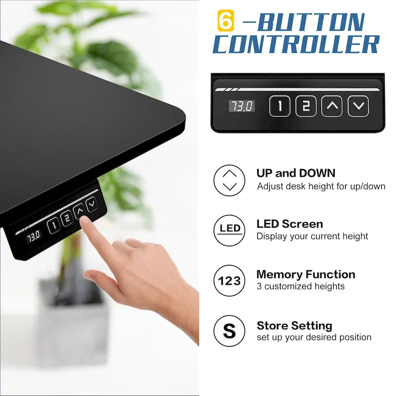 Bureau assis-debout électrique réglable en hauteur Futzca avec panneau de jonction