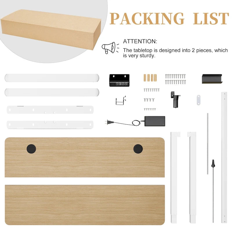 Bureau assis-debout électrique réglable en hauteur Futzca avec panneau de jonction