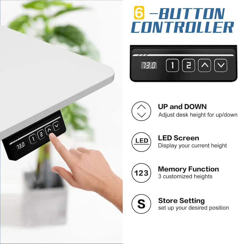 Bureau assis-debout électrique réglable en hauteur Futzca avec panneau de jonction