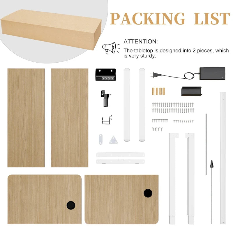 Bureau assis-debout électrique réglable en hauteur Futzca avec panneau de jonction