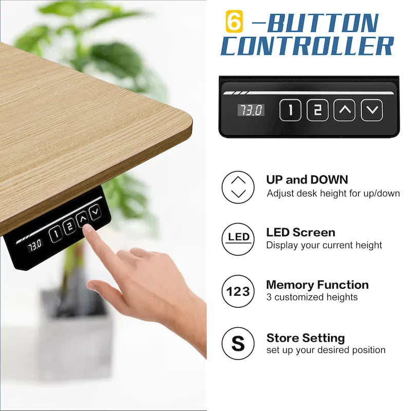 Bureau assis-debout électrique réglable en hauteur Futzca avec panneau de jonction