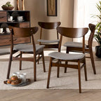 Ensemble de chaises de salle à manger 4 pièces Parlin, style transitionnel moderne du milieu du siècle