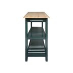 Îlot de cuisine à 2 étagères avec plateau en bois massif naturel - Non disponible