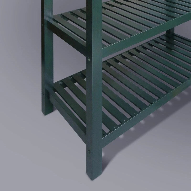 Îlot de cuisine à 2 étagères avec plateau en bois massif naturel - Non disponible