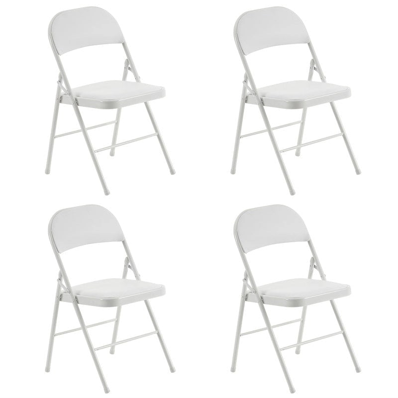 Chaises élégantes pliables en fer et PVC blanc pour congrès et expositions
