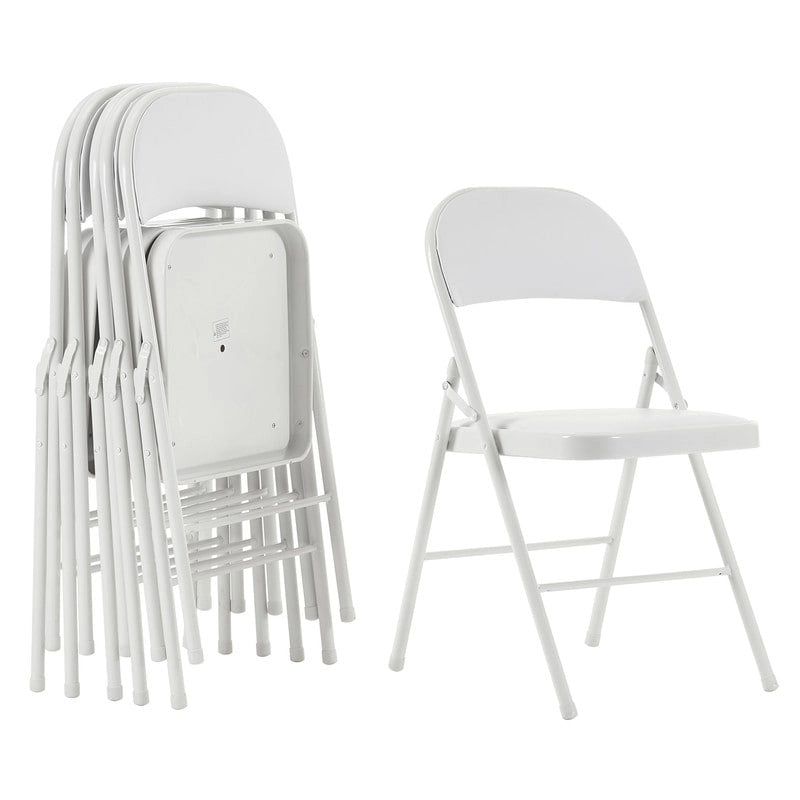 Chaises élégantes pliables en fer et PVC blanc pour congrès et expositions