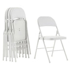 Chaises élégantes pliables en fer et PVC blanc pour congrès et expositions
