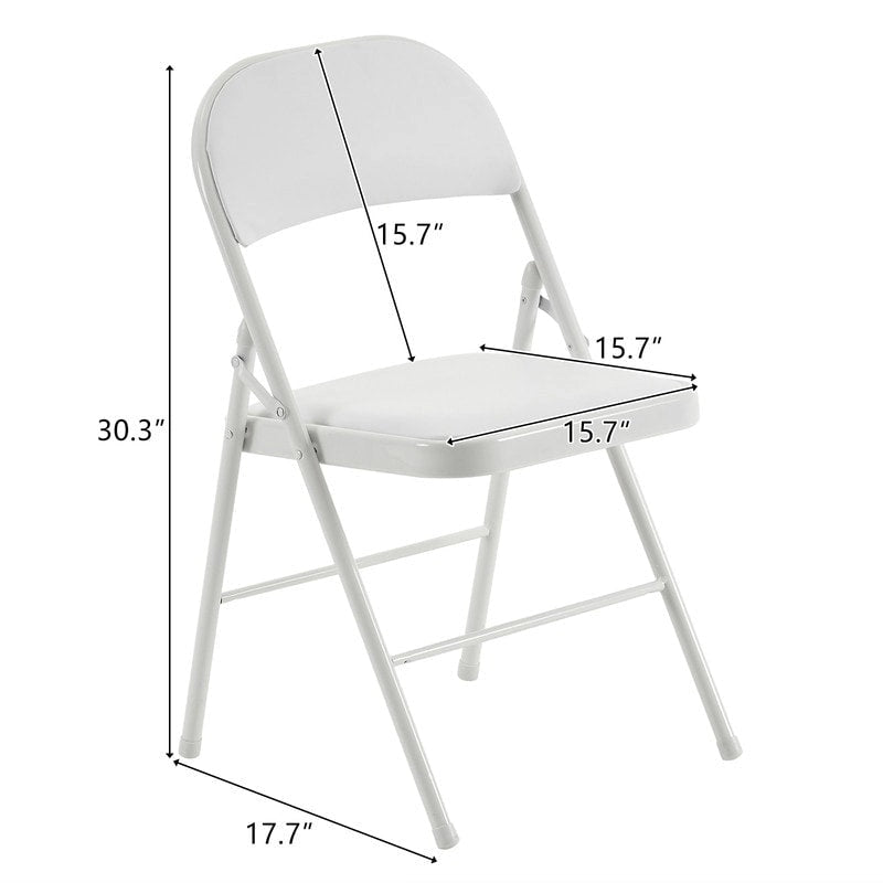 Chaises élégantes pliables en fer et PVC blanc pour congrès et expositions