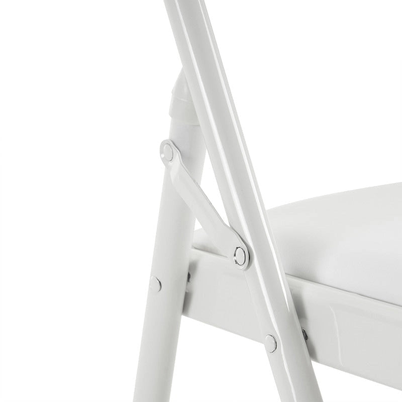 Chaises élégantes pliables en fer et PVC blanc pour congrès et expositions