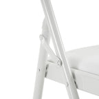 Chaises élégantes pliables en fer et PVC blanc pour congrès et expositions